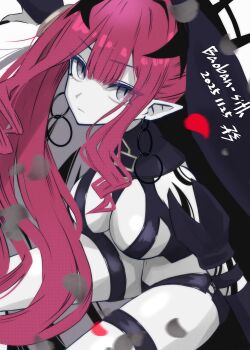 Rule 34 | 1girl, absurdres, baobhan sith (fate), baobhan sith (second ascension) (fate), breasts, character name, commentary request, detached sleeves, earrings, fate/grand order, fate (series), grey eyes, highres, hoop earrings, jewelry, looking at viewer, pink hair, pointy ears, revealing clothes, sidelocks, tsukaasa, veil