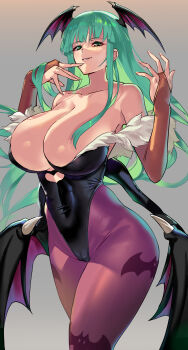 1girl breasts darkstalkers huge_breasts long_hair morrigan_aensland negresco