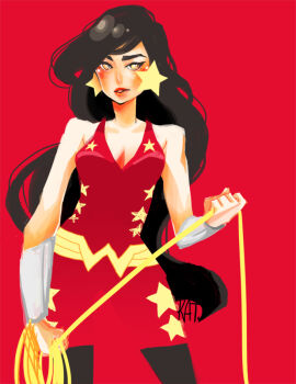 1girl amazon_warrior black_hair dc_comics donna_troy earrings female_focus jewelry lasso rinri solo standing star_(symbol) wonder_girl wonder_woman_(series)