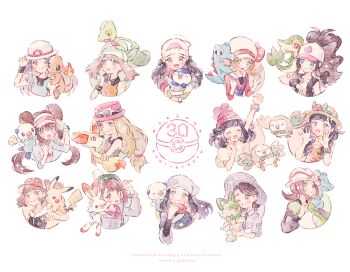 Rule 34 | 6+girls, akari (pokemon), armpits, bandana, baseball cap, beanie, black hair, black shirt, black vest, blonde hair, blue eyes, blue hair, blue overalls, blue shirt, blush, bow, braid, breasts, brown eyes, brown hair, cardigan, charmander, closed eyes, closed mouth, collared shirt, colored sclera, cropped torso, dawn (pokemon), donut hair bun, double bun, dress, elaine (pokemon), eyewear on headwear, fennekin, fire, flame-tipped tail, flower, galaxy team survey corps uniform, gen 1 pokemon, gen 2 pokemon, gen 3 pokemon, gen 4 pokemon, gen 5 pokemon, gen 6 pokemon, gen 7 pokemon, gen 8 pokemon, gloria (pokemon), gloves, green bandana, green hat, green jacket, grey cardigan, grey eyes, hair bun, hair ornament, hairclip, harmony (pokemon), hat, hat bow, hat flower, headscarf, high ponytail, hilda (pokemon), hood, hooded cardigan, jacket, juliana (pokemon), leaf (pokemon), long hair, long sleeves, lyra (pokemon), may (pokemon), multiple girls, necktie, newsboy cap, nintendo, on head, on shoulder, one eye closed, open clothes, open jacket, open mouth, open vest, orange shirt, oshawott, overalls, pikachu, pink dress, pink hat, piplup, pokemon, pokemon: let's go pikachu! and let's go eevee!, pokemon (creature), pokemon black 2 and white 2, pokemon black and white, pokemon diamond/pearl/platinum, pokemon emerald, pokemon firered and leafgreen, pokemon heartgold and soulsilver, pokemon legends: arceus, pokemon legends: z-a, pokemon on head, pokemon on shoulder, pokemon ruby/sapphire/emerald, pokemon scarlet and violet, pokemon sun and moon, pokemon sword and shield, pokemon ultra sun and ultra moon, pokemon x and y, ponytail, purple necktie, raglan sleeves, red hat, red scarf, rosa (pokemon), rowlet, ryokuno green, scarf, school uniform, scorbunny, selene (pokemon), serena (pokemon), shirt, short hair, short sleeves, sidelocks, sleeveless, sleeveless shirt, smile, snivy, sprigatito, sun hat, tail, tam o' shanter, totodile, treecko, twintails, uva academy school uniform, vest, visor cap, white-framed eyewear, white gloves, white hat, white headscarf, white shirt, wristband, yellow sclera, yellow shirt, z-ring