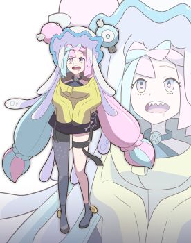 absurdres araki_megami full_body gen_7_pokemon highres iono_(pokemon) nihilego nintendo open_mouth pokemon pokemon_sv sharp_teeth teeth ultra_beast