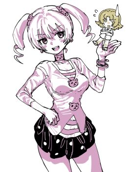 amano_yuu_(digimon) blonde_hair digimon digimon_xros_wars digimon_xros_wars:_toki_wo_kakeru_shounen_hunter-tachi hair_ornament hairpin long_hair pink_eyes suzaki_airu twintails yuuairulove