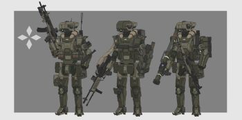 34composite absurdres android assault_rifle border cyclops_(girls'_frontline) full_body girls'_frontline gun highres kcco_(girls'_frontline) machine machine_gun no_humans rifle robot rocket_launcher science_fiction tagme weapon white_border