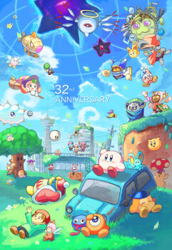 Rule 34 | 6+girls, absurdres, adeleine, anniversary, armor, atsuki (atsuki 427), awoofy, bandana, bandana waddle dee, blonde hair, blue bandana, blue hair, blue sky, blush stickers, bouncy (kirby), bronto burt, broom, broom hatter, broom riding, cable, cappy (kirby), car, closed eyes, commentary request, compass (instrument), coo (kirby), dark nebula, daroach, elfilin, fairy wings, fish, flamberge (kirby), flower, francisca (kirby), galactic nova, gears, gloves, gooey (kirby), gordo, green hair, gryll (kirby), halo, hat, highres, holding, holding flower, horns, hyness, jester cap, kabula, kine (kirby), king dedede, kirby, kirby (series), kracko, leaf, light bulb, long tongue, lying, magolor, marx (kirby), meta knight, motor vehicle, mr. star, multiple girls, nintendo, notched ear, on ground, one-eyed, outdoors, pauldrons, pom pom (clothes), portal (object), prince fluff, rayman limbs, red hair, red hat, red ribbon, ribbon, ribbon (kirby), rick (kirby), scarfy, shoulder armor, sitting, sky, sleeves past fingers, sleeves past wrists, squeakers, star (symbol), tac (kirby), taranza, tongue, tongue out, tree, ufo, ufo (kirby), void (kirby), void termina, waddle doo, weather vane, whispy woods, white gloves, white hair, winding key, wings, witch hat, wooden box, zan partizanne, zero two (kirby)