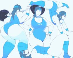 1girl animated ass blue_leotard breasts cdlum cleavage curvy exercising huge_ass large_breasts leotard long_hair multiple_views nintendo ponytail tagme thick_thighs thighs video white_background wide_hips wii_fit wii_fit_trainer wii_fit_trainer_(female)