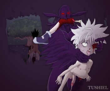 1girl 3boys age_difference aged_down amputation amputee anal black_hair bleeding blood branch breasts corpse cum death disembodied_leg dying empty_eyes ero_guro female female_save gay gon_freecss guro hetero homophobia hunter_x_hunter injury killua_zoldyck male male_dying male_focus male_gore multiple_boys necrophilia nude older_female_and_younger_male older_male_and_younger_male penis pussy rape severed_leg severed_limb shota snuff testicles tongue tongue_out tree tushiel uncensored vaginal white_hair yaoi zenra