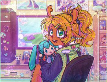 1girl alien animal_ear_fluff animal_ear_piercing animal_ears animal_nose antlers antonymph blonde_hair body_fur bratz chair character_doll commentary computer computer_keyboard computer_tower cosplay cure_black cure_white deer_ears deer_girl deltarune desk doll draculaura duplicate earrings english_commentary figure five_nights_at_freddy's flying_saucer freddy_fazbear from_behind furry furry_female futari_wa_precure gir_(invader_zim) gir_(invader_zim)_(cosplay) hair_ornament hairclip hakurei_reimu happy hatsune_miku holding holding_stuffed_toy hollow_knight hood hood_down horns indoors invader_zim jewelry knight_(hollow_knight) kuromi lesbian_flag linterteatime littlest_pet_shop looking_back lps_chihuahua_96 lps_rabbit_717 merchandise minecraft minecraft_sword misumi_nagisa monitor monster_high monster_high_(g1) nendoroid noelle_holiday nyanpire nyanpire_(character) onegai_my_melody open_mouth otaku otaku_room ponytail precure sanrio shelf siivagunner sitting smile solo spacecraft square_eyes star_(symbol) sticker stuffed_animal stuffed_toy sword teddy_bear touhou transgender_flag ufo utdr_(toby_fox) vocaloid vylet_pony weapon wobbledogs yukishiro_honoka zim_(invader_zim)