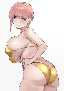 1girl absurdres ass bikini breasts go-toubun_no_hanayome highres huge_breasts nakano_ichika smile solo swimsuit