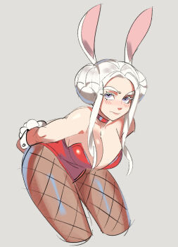 Rule 34 | 1girl, alternate breast size (larger), alternate costume, animal ears, bare shoulders, breasts, edelgard von hresvelg, edelgard von hresvelg (timeskip), fake tail, fire emblem, fire emblem: three houses, fishnet pantyhose, fishnets, highres, leotard, nintendo, pantyhose, playboy bunny, rabbit ears, rabbit tail, red leotard, shy-shortcake, strapless, strapless leotard, tail, wrist cuffs