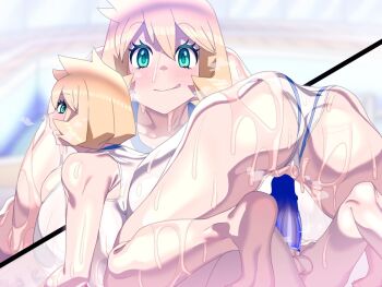 1boy 1girl all_fours aqua_eyes ass barefoot bikini blonde_hair blush breasts closed_mouth condom condom_on_penis dzkjo7pf feet girl_on_top green_eyes gym_leader hetero huge_ass large_breasts legs long_hair long_sleeves looking_at_viewer looking_back misty_(pokemon) misty_(pokemon_hgss) nintendo nipples one-piece_swimsuit orange_hair penis pokemon pokemon_hgss sex shirt short_hair smile straddling swimsuit thick_thighs thighs water wet wet_clothes white_one-piece_swimsuit