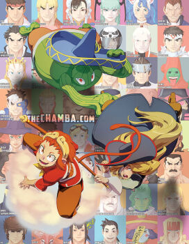 Rule 34 | 1990s (style), 1boy, 2girls, alex (street fighter), amingo, armored warriors, ayuhara natsu, blonde hair, brown eyes, brown hair, cameo, capcom, captain commando, captain commando (character), chamba, character name, character request, chun-li, company connection, crossover, cyberbots, demitri maximoff, devilot de deathsatan ix, eyepatch, falcon (power stone), felicia (darkstalkers), final fight, flying nimbus, hat, hibiki dan, ichimonji batsu, imawano hyo, justice gakuen, kanzaki hayato (star gladiator), kazama akira, ken masters, hsien-ko, long hair, marvel vs. capcom, marvel vs. capcom 2, mike haggar, monkey tail, monster boy, morrigan aensland, multiple girls, pirate, pirate hat, plant boy, power stone, retro artstyle, ruby heart, ryu (street fighter), saotome jin, saturn dyer, short hair, sombrero, sonson, sonson (series), staff, star gladiator, street fighter, street fighter iii (series), street fighter zero (series), tabasa, tail, darkstalkers, wang-tang, warzard, watermark, web address