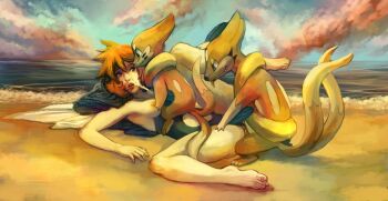 beach buizel cum floatzel gen_4_pokemon misty_(pokemon) nintendo pokemon pokemon_(creature) pokemon_hgss purplekleceon sex vaginal