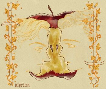 2boys apple curly_hair food fruit kingdom_come:_deliverance kiprian multiple_boys non-web_source source_request symbolism