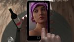 1girl 3d animated black_hair breasts cellphone highres holding holding_phone looking_at_phone looking_at_viewer naked_towel nipples nude phone pubic_hair pussy selfie sitting small_breasts smartphone standing towel towel_on_head uncensored video