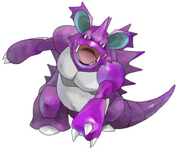 gen_1_pokemon horns nidoking nintendo no_humans pokemon pokemon_(creature) satou_mami single_horn solo