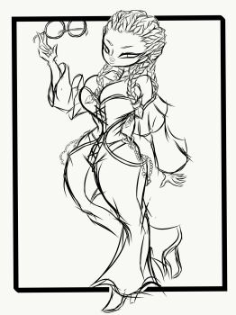 1girl braid breasts dolores_(kof) dress female_focus glasses highres huge_breasts large_breasts long_hair round_eyewear standing the_king_of_fighters thedrown1 thick_lips white_hair