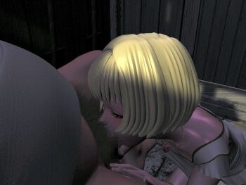 Rule 34 | 3d, animated, animated gif, blonde hair, blush, bob cut, censored, fat, fat man, fellatio, monsters of the sea, monsters of the sea 1, oral, penis, qvga, short hair, skirt, yoshino momiji