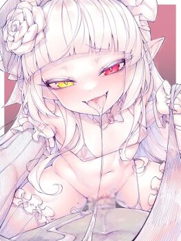 1boy 1girl assertive_female bikini blunt_bangs blur_censor bad_tag censored cowgirl_position femdom flower girl_on_top goth_fashion hair_flower hair_ornament headdress hetero heterochromia highres izumi_kumi kupa_(jesterwii) leash leash_on_penis leash_pull lingerie loli lolidom long_hair micro_bikini navel original penis pointy_ears pov pussy_juice red_eyes saliva saliva_trail sex smalldom smaller_dominant smug solo_focus straddling swimsuit tongue tongue_out underwear vaginal vampire yellow_eyes