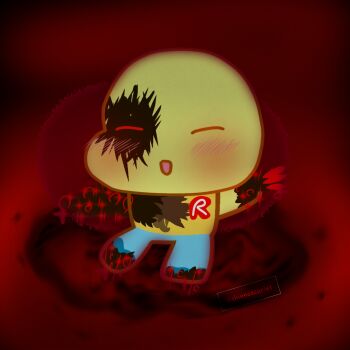 blush chibi chibi_only forsaken_(roblox) highres john_doe_(roblox) original roblox shiena_scarlet smile