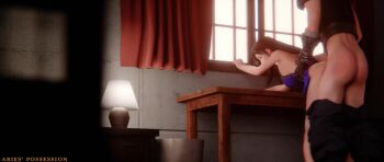 1boy 1girl 3d animated ariespossession ass backless_dress backless_outfit bent_over bent_over_furniture black_hair blonde_hair bolo_tie bouncing_ass bouncing_breasts bow breasts chair choker clothed_sex cloud_strife commentary crescent crescent_earrings cum cum_in_pussy dress earrings ejaculation english_commentary final_fantasy final_fantasy_vii final_fantasy_vii_remake grabbing_another&#039;s_breast groping hair_bow hand_around_neck hetero highres holding_another&#039;s_waist internal_cumshot jewelry lamp large_breasts lewddmon_(voice_actor) official_alternate_costume panties_around_thighs pants_around_thighs pleasedbyviolet_(voice_actor) purple_dress ribbon_choker sex short_dress sleeveless sleeveless_dress sleeveless_turtleneck sound spiked_hair sunlight tagme tifa_lockhart tifa_lockhart_(refined_dress) turtleneck video window