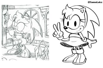 Rule 34 | amy rose, beta design, boots, bracelet, dress, eyelashes, gloves, hedgehog, jewelry, official art, petite, samulakzolyh, sega, sketch, sonic (series), sonic adventure, spiked hair