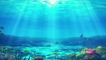 Rule 34 | 1girl, animated, anime screenshot, ass, barefoot, bent over, black hair, blue one-piece swimsuit, blue sky, blush, breasts, cloud, fish, goggles, hanging breasts, highres, kinme wakana, kirei ni shitemoraemasuka, long hair, one-piece swimsuit, palm tree, partially submerged, sky, solo, submerged, swim goggles, swimming, swimsuit, tagme, thighs, towel, towel around neck, tree, underwater, video, water, wet