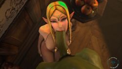 1boy 1girl 20s 3d :&gt;= animated apple artist_name blonde_hair blue_eyes bouncing bouncing_breasts breasts colored_skin erection fellatio fingernails fishnet_top fishnets food fruit functionally_nude ganondorf green_skin handjob headpiece hetero highres hyrule_warriors interracial kneeling large_breasts large_insertion large_penis logo long_hair looking_at_viewer looking_down looping_animation male_pubic_hair moaning nintendo nipples nude oral patreon_username penis pointy_ears pov princess princess_zelda pubic_hair revealing_clothes rubbing saliva saliva_trail sidelocks slurping solo_focus sound source_filmmaker_(medium) spoks standing table teasing tecmo the_legend_of_zelda twitter_username uncensored video watermark web_address