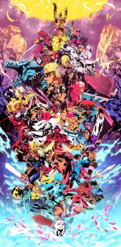 Rule 34 | 1990s (style), absurdres, ace attorney, albert wesker, animal print, armored warriors, asura, asura's wrath, bat print, blodia, capcom, captain commando, chainsaw, character request, chibiterasu, chris redfield, chuck greene, company connection, crossover, cyberbots, dante (devil may cry), darkstalkers, dead rising, dead rising 2, devil may cry (series), dog, drill hair, edward fokker, energy ball, epic, fiery hair, gene (god hand), ghost trick, glasses, god hand, gun, halberd, halterneck, han juri, helmet, highres, ichimonji batsu, jill valentine, justice gakuen, kanzaki hayato (star gladiator), kuninushi, larry d warren jr., leon s. kennedy, marvel vs. capcom, mishima kazuya, moero! justice gakuen, monster hunter (series), morrigan aensland, multiple boys, multiple crossover, multiple girls, ookamiden, pantyhose, phoenix wright, polearm, power stone, print legwear, resident evil, resident evil 4, resident evil 5, retro artstyle, rouge (power stone), ryu (street fighter), saotome jin, sissel (ghost trick), spear, star gladiator, street fighter, street fighter iv (series), strider (video game), strider hiryuu, sunglasses, sword, tekken, twin drills, wang-tang, weapon, zombie