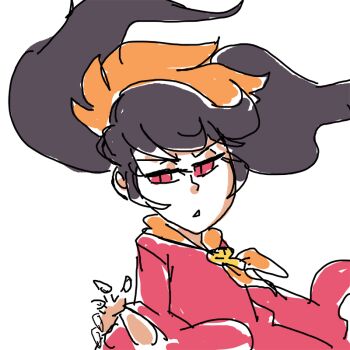 1girl ashley_(warioware) black_hair davewaterfalls dress hairband neckerchief nintendo red_eyes simple_background twintails warioware