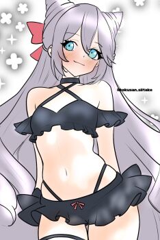 1boy alternate_costume blue_eyes commentary_request cone_hair_bun fire_emblem fire_emblem_engage hair_between_eyes hair_bun hair_horns highres kokusan_siitake long_hair looking_at_viewer nintendo rosado_(fire_emblem) smile solo trap