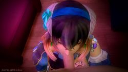 10s 1boy 1girl 3d animated black_hair bloodstained:_ritual_of_the_night bloodstained_(series) blue_eyes brown_hair cafe-anteiku clothed_female_nude_male deepthroat dress erection fellatio goth_fashion gothic_lolita gradient_hair hair_between_eyes hairband hetero highres horns inti_creates kneeling lolita_fashion looking_down medium_hair miriam_(bloodstained) multicolored_hair nude oral penis pov runes scarf slurping solo_focus sound source_filmmaker_(medium) tattoo uncensored video watermark