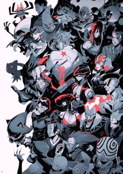 6+boys adam_smasher aku_(samurai_jack) beard birthmark bomb_devil_(chainsaw_man) breasts chainsaw_man character_request cleavage commentary crossover cyberpunk:_edgerunners cyberpunk_(series) dio_brando earrings english_commentary everyone evil_smile facial_hair felipe_magana fiery_hair fullmetal_alchemist glasses gluttony_(fma) grin hades_(disney) hair_slicked_back hat helmet hercules_(1997_movie) jewelry joestar_birthmark jojo_no_kimyou_na_bouken jujutsu_kaisen kenjaku long_hair lust_(fma) makeup mask metal_sonic mojo_jojo monochrome multiple_boys multiple_crossover muscular muscular_male mustache naruto_(series) orochimaru_(naruto) powerpuff_girls robot samurai_jack sharp_teeth short_hair smile sonic_(series) star_(symbol) stardust_crusaders sunglasses tattoo teeth tengen_toppa_gurren_lagann topless_male translation_request vampire