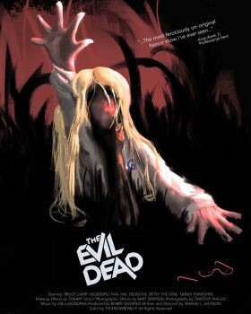 Rule 34 | blonde hair, evil dead, faceless, faceless female, gelbooru, gelbooru-tan, glasses, highres, hood, hoodie, jacket, movie poster (medium), parody