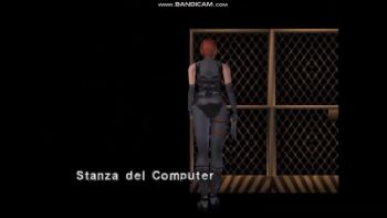 3d animated ass bodysuit cutscene dino_crisis door regina_(dino_crisis) solo sound tagme video video_game_screencap walking