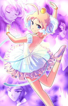Rule 34 | 2boys, 2girls, ahiru (princess tutu), ahoge, ballerina, ballet, ballet slippers, bare shoulders, blue eyes, bracelet, commentary, crown, dress, english commentary, fakir (princess tutu), fourth position of the arms, highres, jewelry, multiple boys, multiple girls, mytho (princess tutu), princess kraehe, princess tutu, princess tutu (character), rue (princess tutu), short hair, smile, thecrayonqueen, tutu