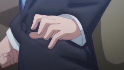 ai-chan_(tawawa) animated anime_screenshot bouncing_breasts braid breast_press breasts brown_hair cleavage close-up closed_eyes compilation getsuyoubi_no_tawawa indoors multiple_girls necktie office_lady school_uniform shirt sound tagme teeth thighhighs video volley-bu-chan_(tawawa)