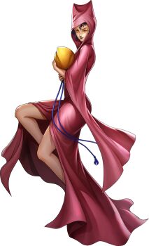 1girl artist_request baby carrying carrying_baby carrying_person cloak closed_mouth demon_(megami_tensei) hariti_(megami_tensei) highres official_art orange_eyes persona persona_5 persona_5:_the_phantom_x purple_hair red_cloak shin_megami_tensei smile solo tassel third-party_source transparent_background wavy_hair