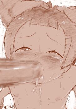 1boy 1girl 2boys age_difference arched_bangs blunt_bangs blush cellien_(kemono_friends) censored completely_nude cum cum_in_mouth cum_on_body deepthroat dot_nose dripping ejaculation erection fellatio flat_chest flying_sweatdrops forehead furrowed_brow gokkun half-closed_eye half-closed_eyes hand_on_another's_head hands_on_another's_head head_grab hetero highres irrumatio kemono_friends kemono_friends_2 kyururu_(kemono_friends) large_penis loli looking_at_penis looking_at_viewer male_focus masuyama_ryou monochrome monster mosaic_censoring multicolored_hair multiple_boys nipples nude object_insertion one_eye_closed oral penis precum protected_link saliva short_bangs short_hair simple_background solo_focus sweat tearing_up tears twitter_username upper_body white_background yaoi