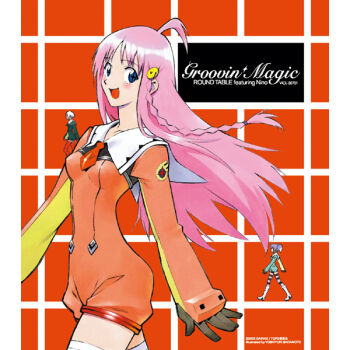 Rule 34 | 3girls, :d, ahoge, album cover, artist name, black gloves, blue eyes, blue jumpsuit, blush, boots, braid, breasts, company name, copyright notice, cover, cross-shaped pupils, floating hair, from side, gloves, green jumpsuit, grid background, jumpsuit, lal'c mellk mal, long hair, looking at viewer, looking to the side, medium breasts, multiple girls, necktie, nono (top wo nerae 2!), official art, open mouth, orange background, orange jumpsuit, pink hair, red necktie, red thighhighs, sadamoto yoshiyuki, short hair, short jumpsuit, short necktie, side braid, smile, song name, striped clothes, striped thighhighs, symbol-shaped pupils, thighhighs, top wo nerae! (series), top wo nerae 2!, tycho science, walking, white footwear, white hair, white thighhighs