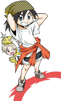 2girls animal animal_ear_hairband animal_ears animal_on_head animal_print anime_coloring arms_behind_back arms_up bare_legs black_outline black_shorts blue_eyes brown_footwear brown_hair casual clenched_teeth closed_mouth clothes_around_waist coat coco_(toranoana) collared_shirt colored_inner_animal_ears dot_nose fake_animal_ears fang grin hair_between_eyes hairband headscarf holding holding_animal horizontal-striped_sleeves houndstooth jacket jacket_around_waist kotora_(toranoana) legs_apart light_brown_hair long_sleeves mascot mukku_(mook-tv) multiple_girls official_art on_head one_eye_closed open_mouth orange_jacket outline parted_bangs patterned patterned_clothing print_shirt red_eyes second-party_source shirt short_sleeves shorts simple_background smile striped_clothes striped_fur striped_sleeves t-shirt teeth tenugui tied_jacket tiger tiger_ears tiger_print tongue tora_da_yo. torana toranoana triple_horizontal_stripe turtleneck turtleneck_shirt v-shaped_eyebrows white_background white_shirt wide_sleeves yellow_coat yellow_eyes yellow_fur yellow_hairband