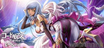 1girl ass breasts cleavage code_geass code_geass:_lost_stories dress high_heels highres large_breasts long_hair official_art villetta_nu