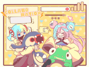 absurdres bellibolt black_mask canari_(pokemon) eelektross gen_5_pokemon highres iono_(pokemon) iris_illust_r mask mouth_mask multicolored_hair nintendo pokemon pokemon_legends:_z-a pokemon_sv two-tone_mask yellow_mask