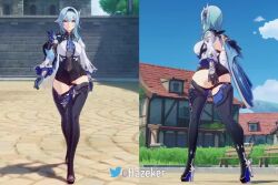 1girl 3d =video_game_screencap animated ass boots curvy eula_(genshin_impact) bad_tag genshin_impact hazeker huge_ass leotard long_sleeves multiple_views tagme thick_thighs thigh_boots thighhighs thighs video video_game walking weapon wide_hips