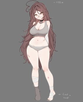 1girl ahoge glasses long_hair sky_above_me sky_above_me_(vtuber) underwear