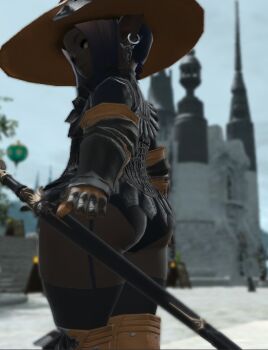 Rule 34 | 3d, ass, dark-skinned female, dark skin, final fantasy, final fantasy xiv, huge ass, lalafell, olerito, shortstack, thick thighs, thighs