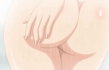 10s 1girl 2018 aged_down animated animated_gif anime_screenshot asou_miyuri ass ass_focus bare_arms bathroom completely_nude doki_doki_little_ooya-san from_behind indoors loli lowres nude shiny_skin thick_thighs thighhighs thighs water