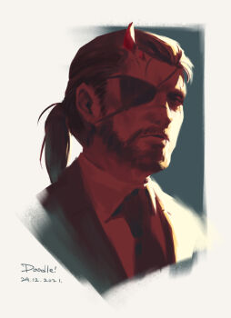 eyepatch formal_clothes horns male_focus metal_gear_(series) metal_gear_solid_v:_the_phantom_pain solo souyuu suit venom_snake