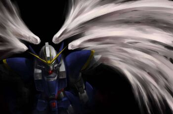 1other bad_id bad_pixiv_id black_background commentary english_commentary feathered_wings feathers gundam gundam_wing gundam_wing:_endless_waltz humanoid_robot mecha mecha_focus mechanical_wings mobile_suit multiple_wings no_humans robot science_fiction simple_background solo spread_wings totuka upper_body v-fin white_feathers wing_gundam_zero_custom wings