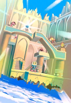 Rule 34 | artist name, belt, black belt, blue sky, bomberman, cloud, highres, maribou (supermaribou), sky, standing, tagme, white bomberman, | |