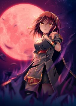 1girl absurdres armor aura black_skirt black_thighhighs blood blood_drip bloody_tears breastplate breasts cape celica_(fire_emblem) celica_(imprisoned_soul)_(fire_emblem) choker corruption damaged dark_aura dark_persona dress duma_(fire_emblem) earrings fingerless_gloves fire_emblem fire_emblem_echoes:_shadows_of_valentia full_moon gloves highres holding holding_sword holding_weapon intelligent_systems jewelry long_hair medium_breasts moon night night_sky nintendo possessed possession princess red_eyes red_hair red_moon ryo-suzuki skirt sky sword tears thighhighs thighs tiara torn_clothes weapon white_armor white_dress witch